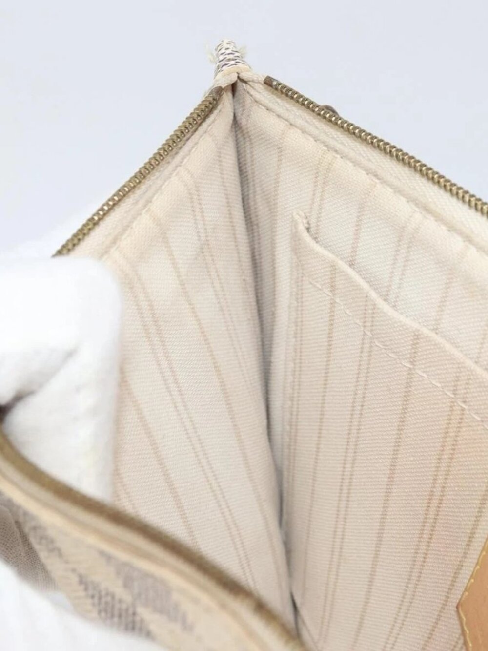 LOUIS VUITTON Damier Azur Neverfull MM Pouch LV Auth 171149 - Picture 14 of 16